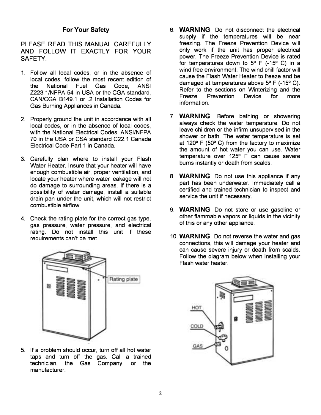 Whirlpool T-K1S installation manual For Your Safety 
