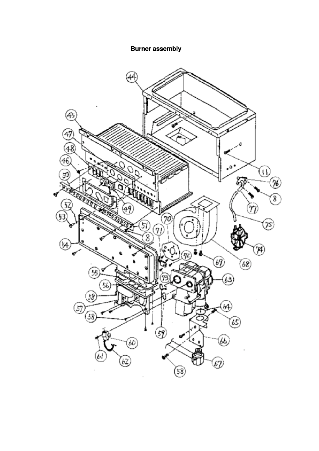 Whirlpool T-K2 installation manual Burner assembly 