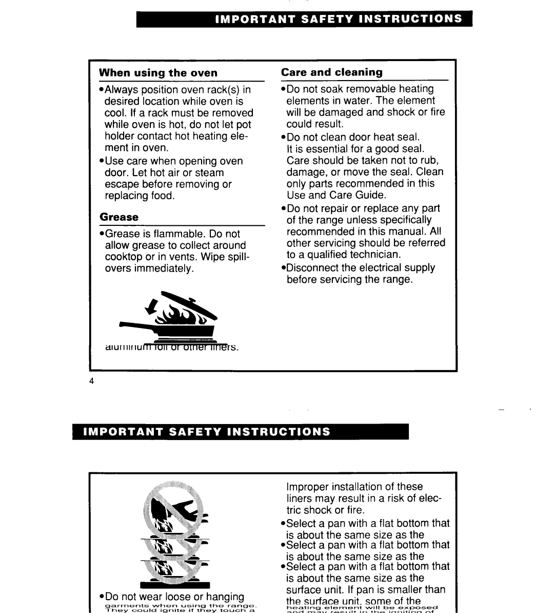 Whirlpool TER20WOD manual @Disconnect the electrical supply before servicing the range 