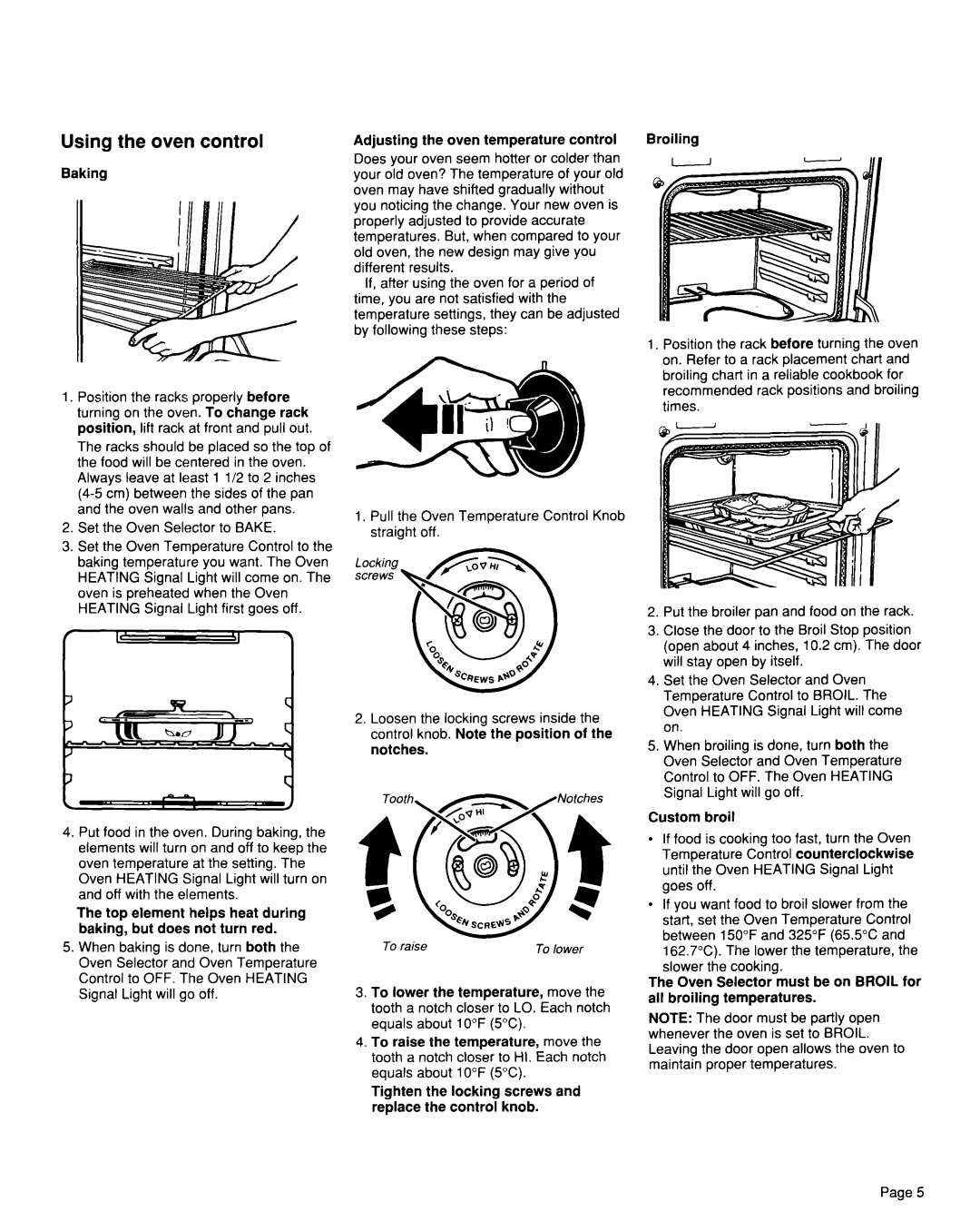 Whirlpool TER46WOW installation instructions Using the oven control 