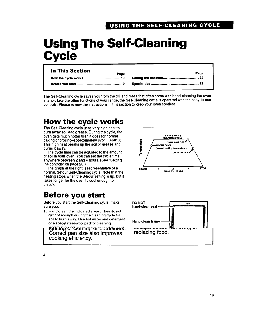 Whirlpool TER46WOY manual Using The Self-Cleaning Cycle, How the cycle works, Before you start 