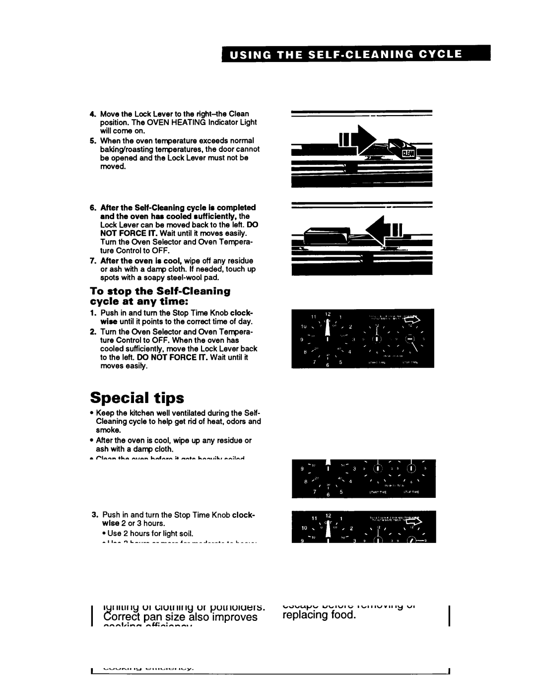 Whirlpool TER46WOY manual Special tips, To stop the Self-Cleaning cycle at any time 