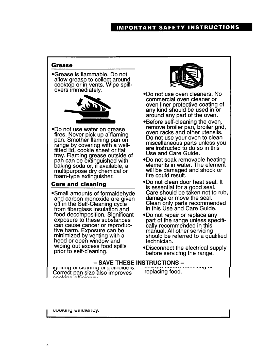 Whirlpool TER46WOY manual Grease 