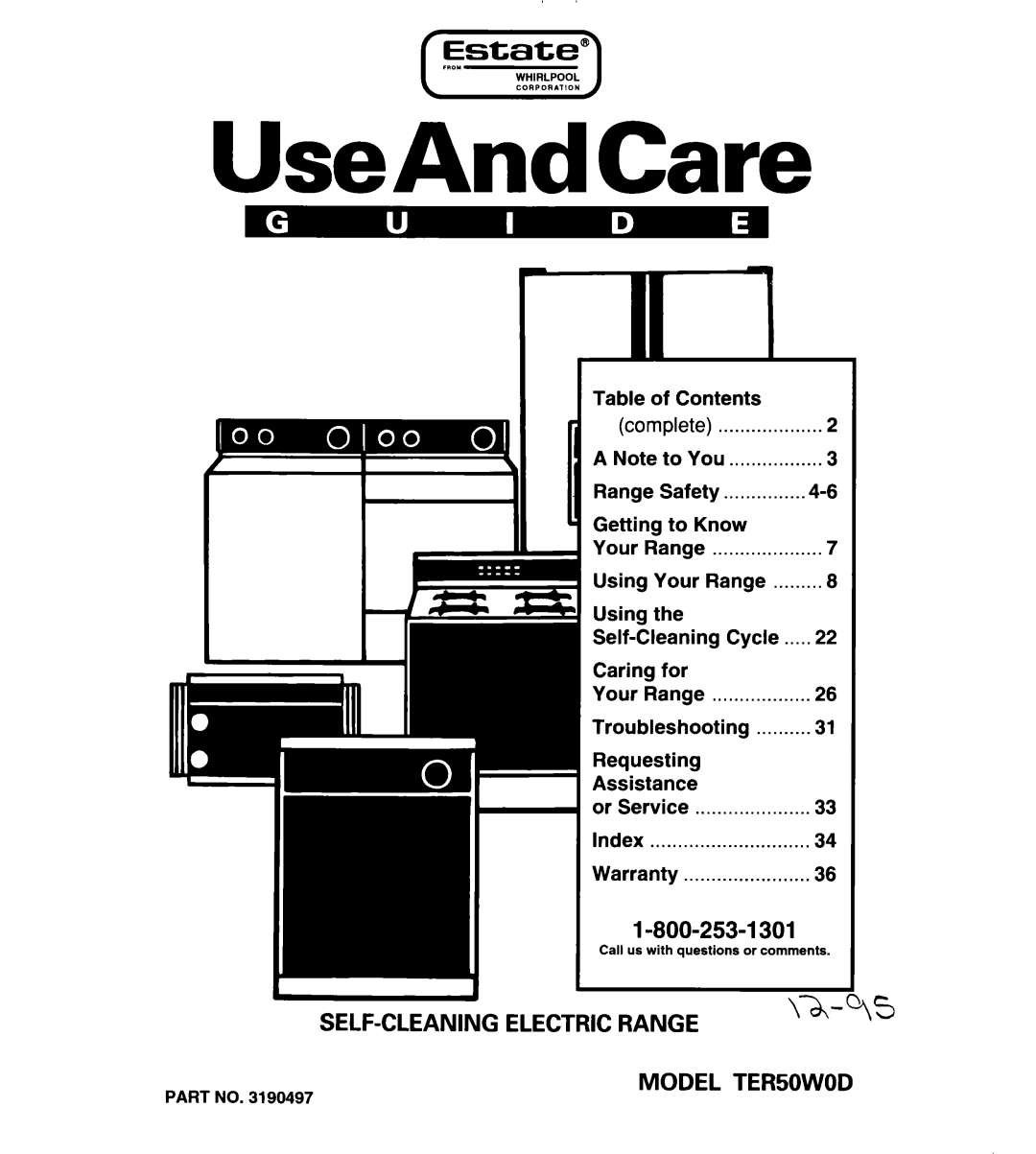 Whirlpool TER50W0D warranty UseAndCare 