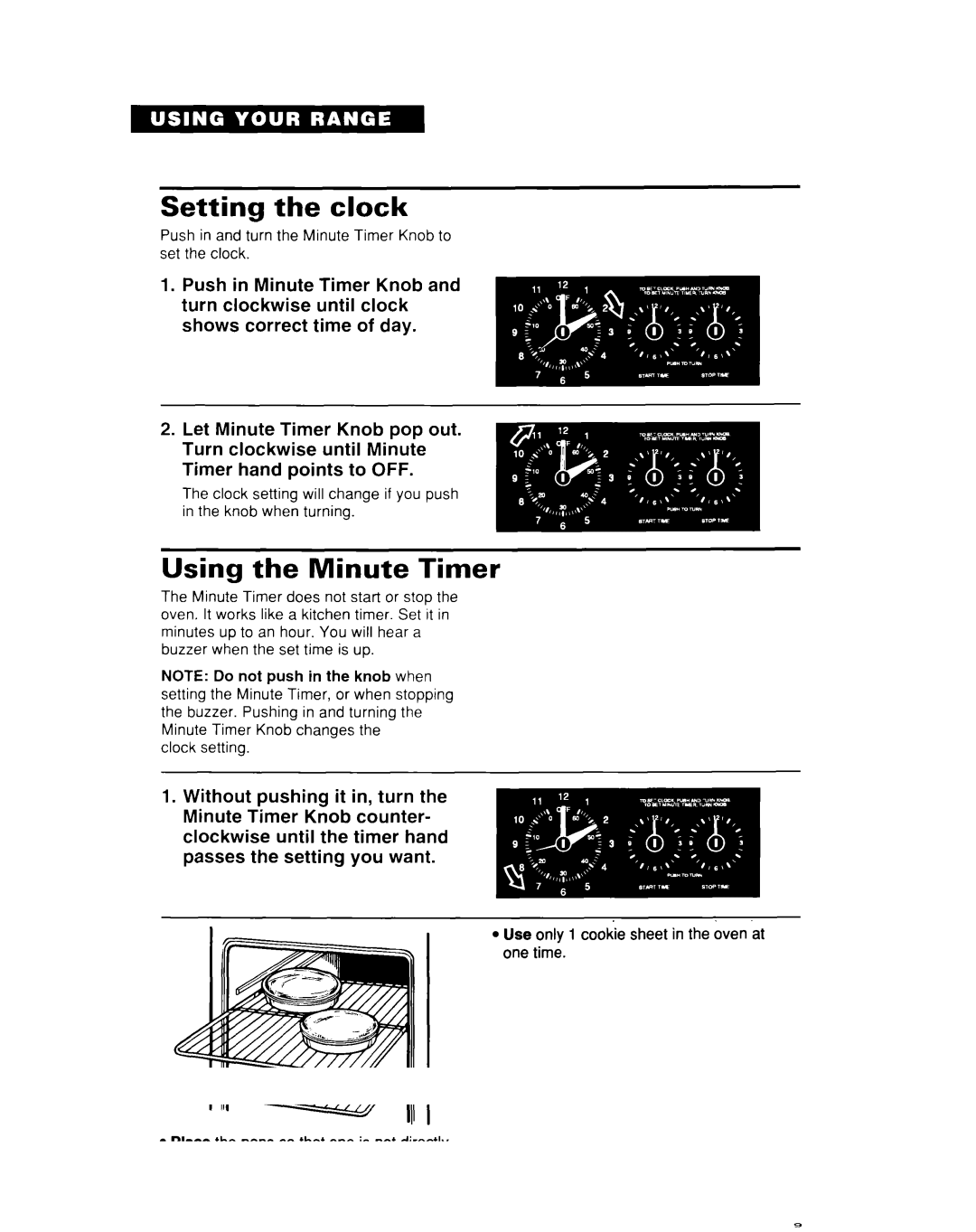 Whirlpool TER50W0D warranty Setting the clock 