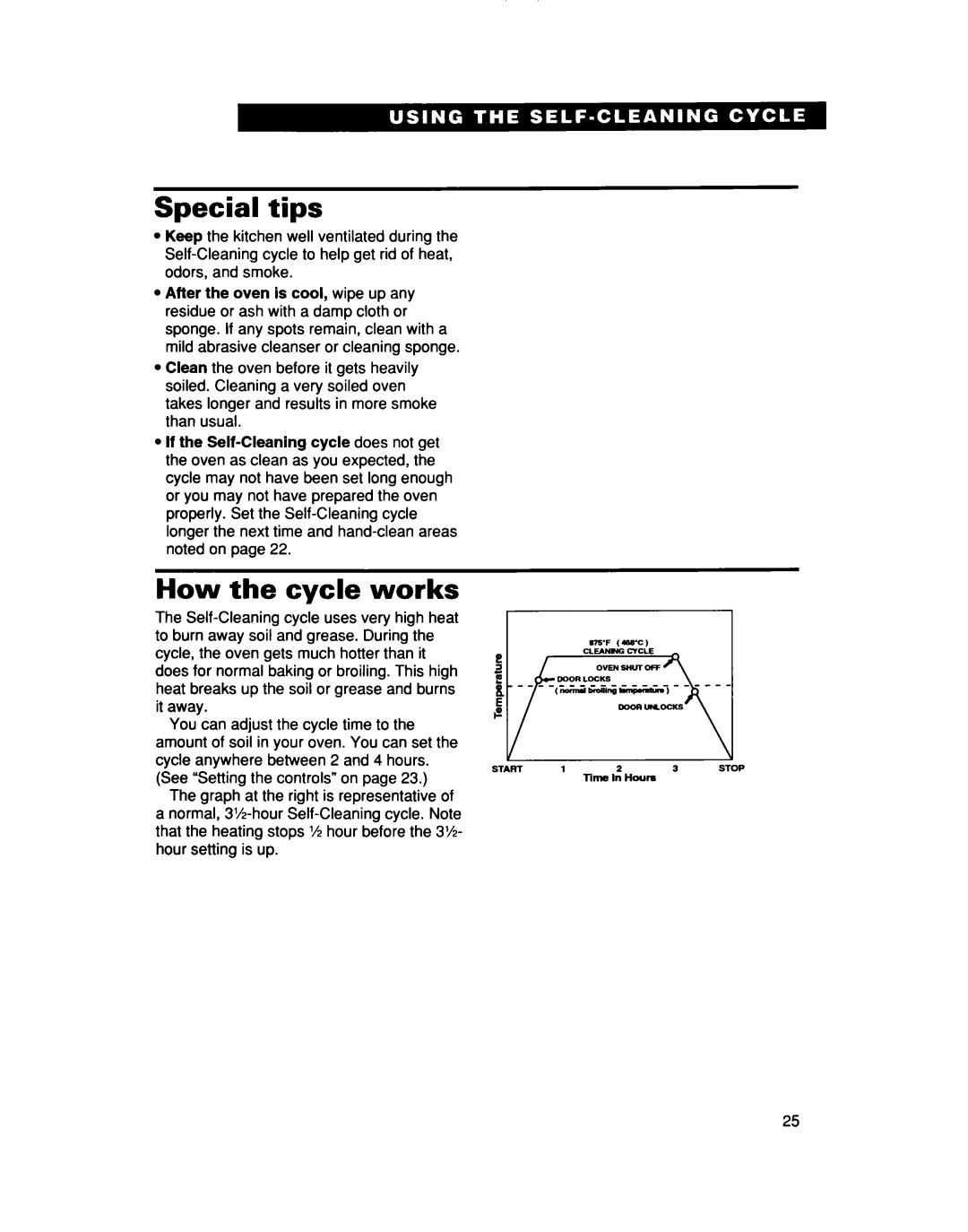 Whirlpool TER50W0D warranty Special tips, How the cycle works 