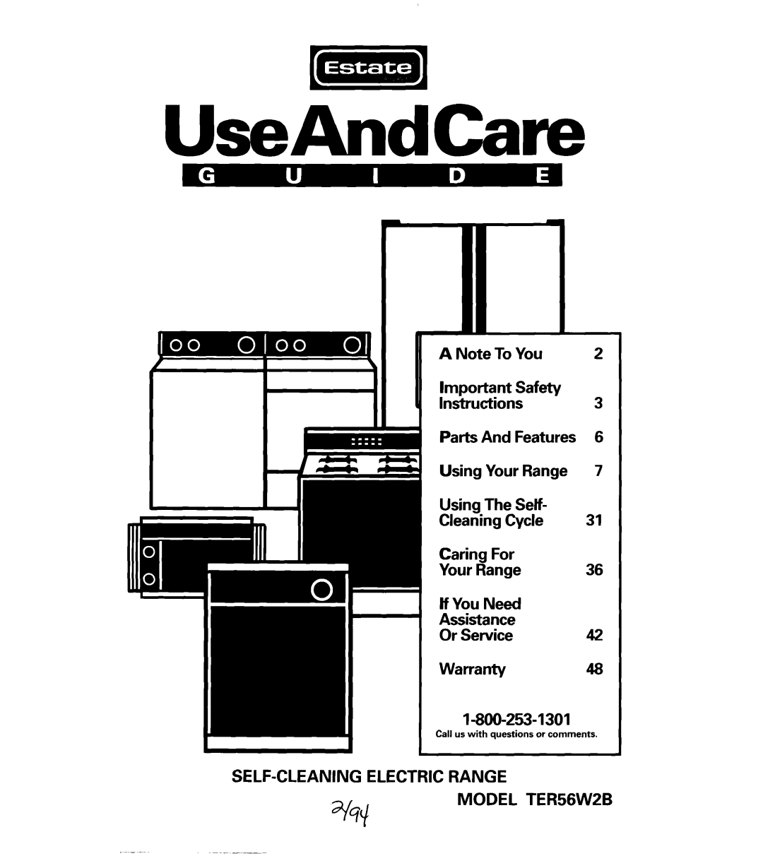 Whirlpool TER56W2B important safety instructions UseAndCare 