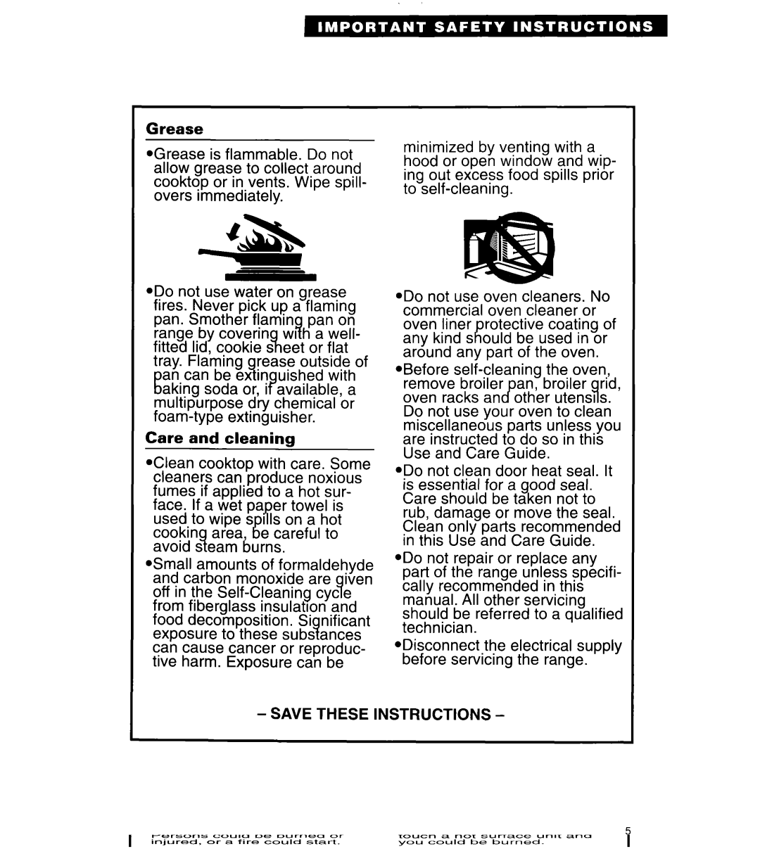 Whirlpool TER86W5B important safety instructions 