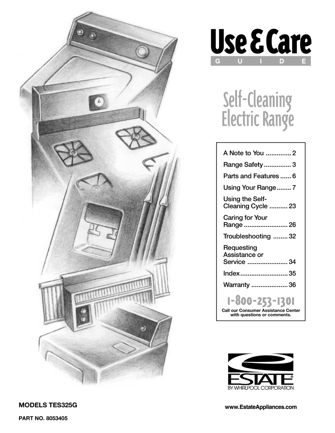 Whirlpool TES325G warranty Self-Cleaning 