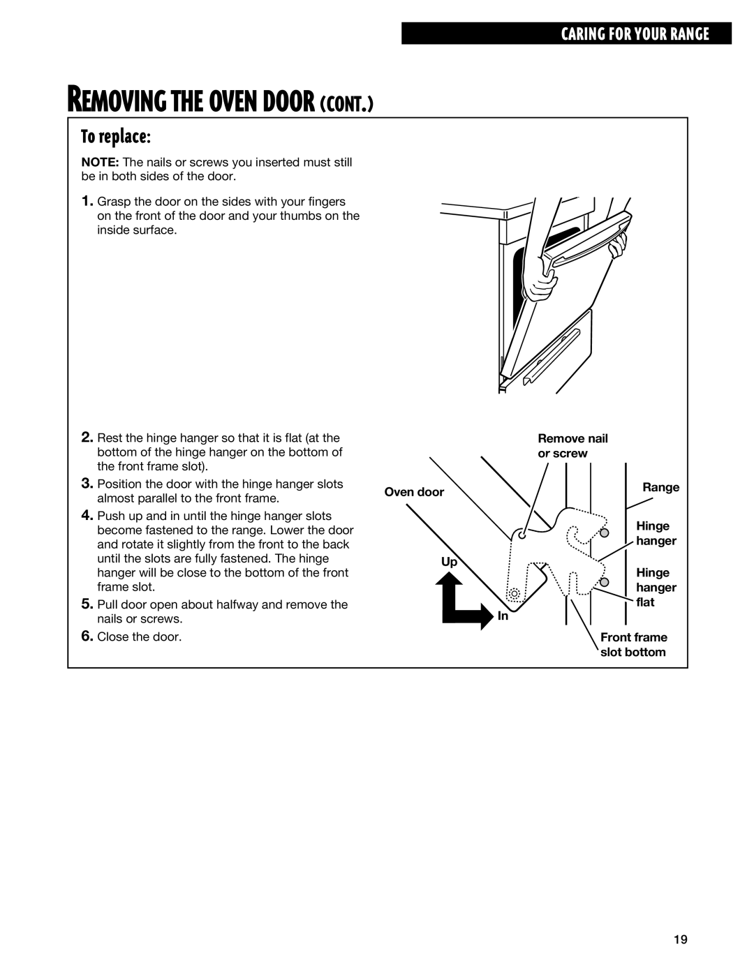 Whirlpool TGP325E manual To replace 