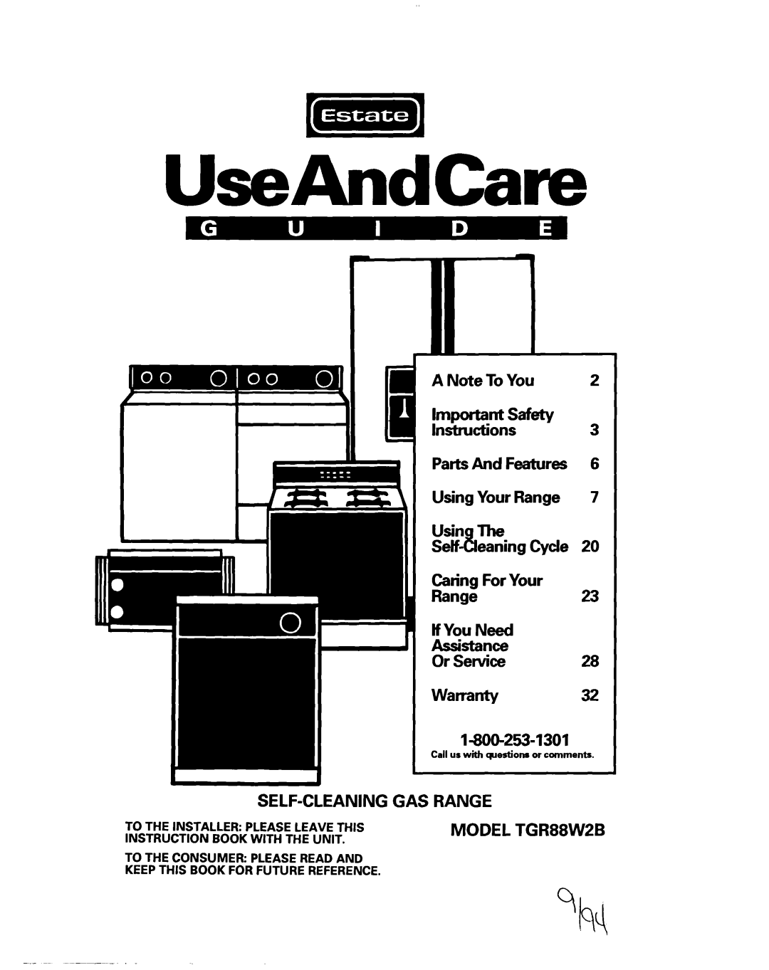 Whirlpool TGR88W2B manual UseAndCare m 