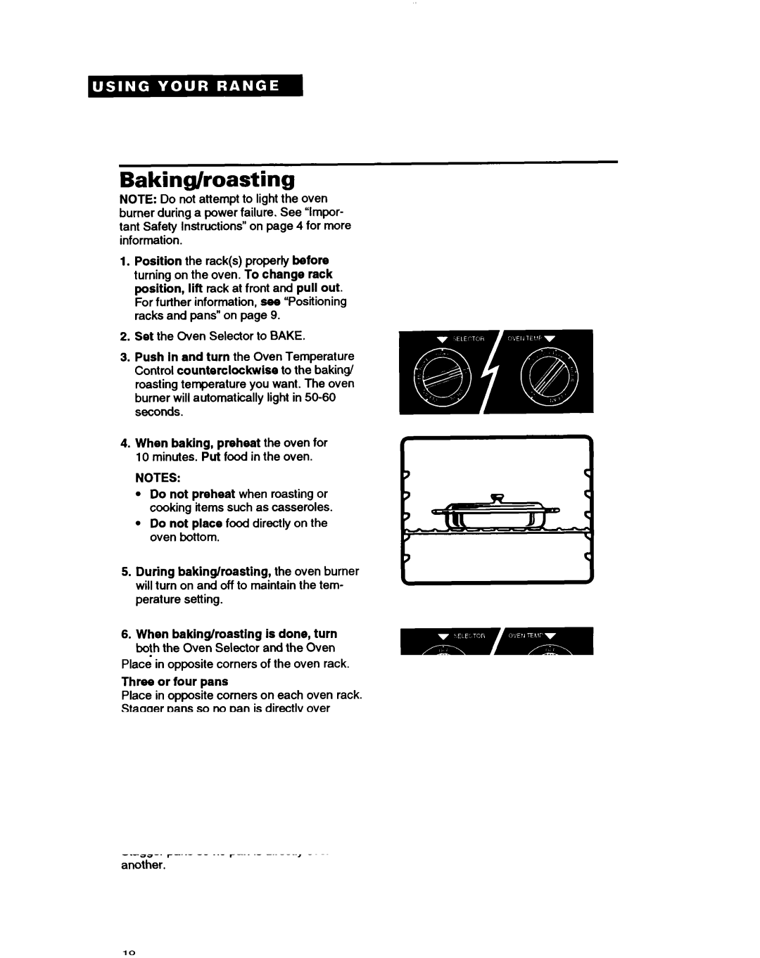 Whirlpool TGR88W2B manual Baking/roasting 