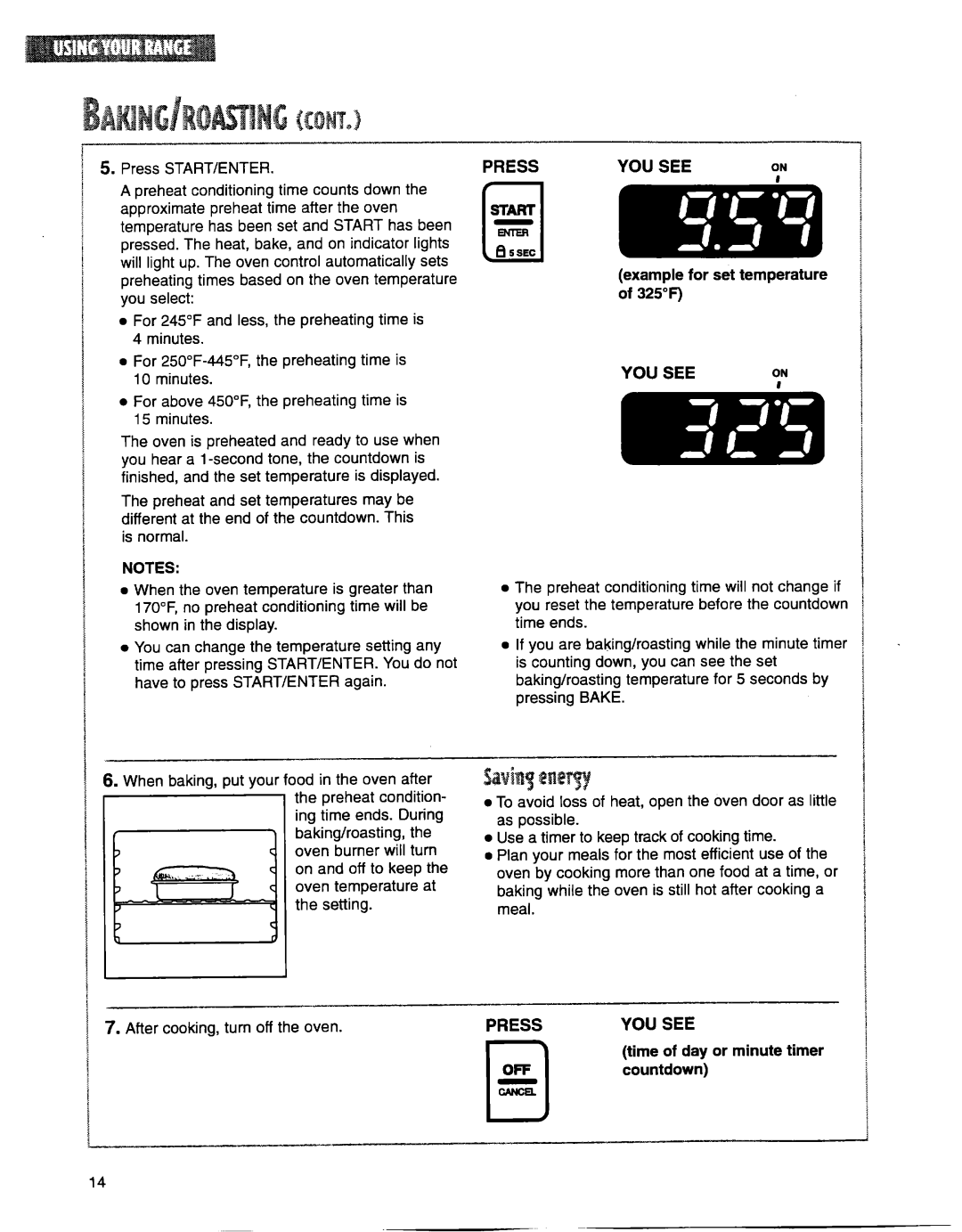 Whirlpool TGS325G warranty ElmFi?idb Example for set temperature of 325F 