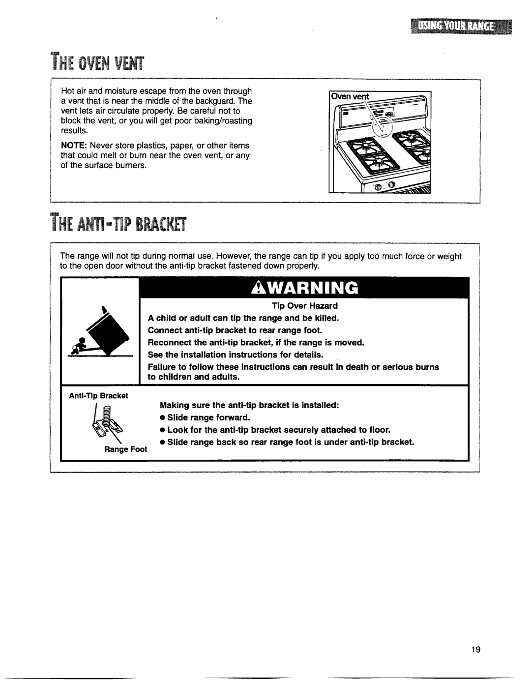 Whirlpool TGS325G warranty Range Foor 