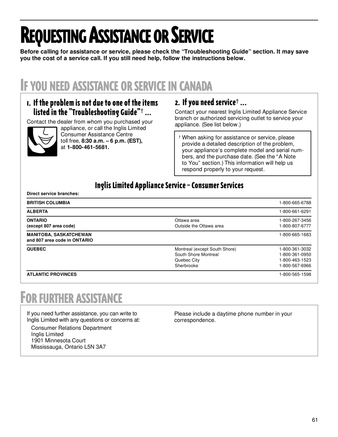 Whirlpool TS22AQXGN00 manual If you need service†, Toll free, 830 a.m. 6 p.m. EST, at 