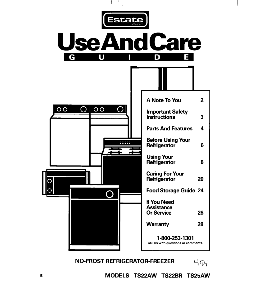 Whirlpool TS22AW important safety instructions UseAndCare 