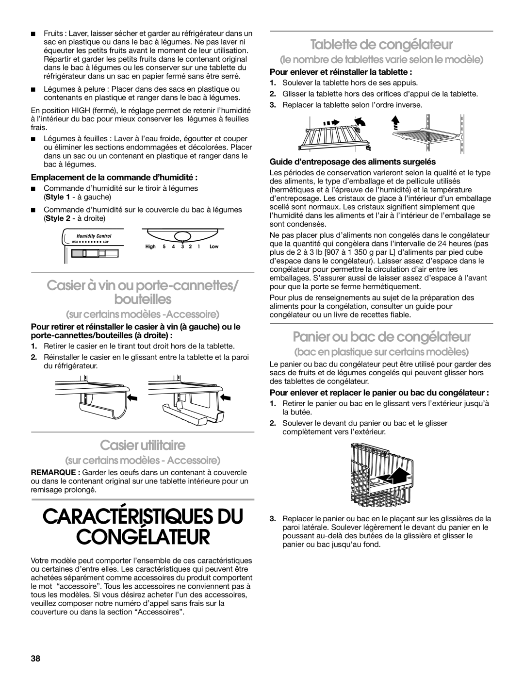 Whirlpool TS25AFXKQ00 Congélateur, Casier à vin ou porte-cannettes bouteilles, Casier utilitaire, Tablette de congélateur 