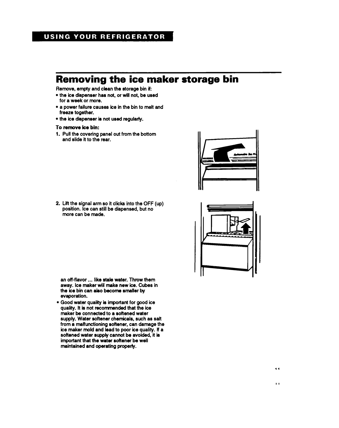 Whirlpool TS25AW manual Removing the ice maker storage, Remove, empty and clean the storage bin ifz 