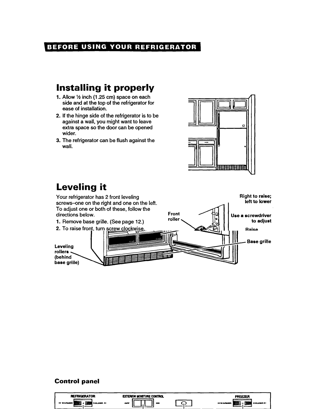 Whirlpool TT18HK warranty Installing it properly, Leveling it 