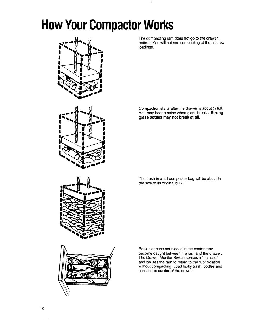 Whirlpool TC8700X, TU4700X, TC4700X, TC8750X manual HowYourCompactorWorks 