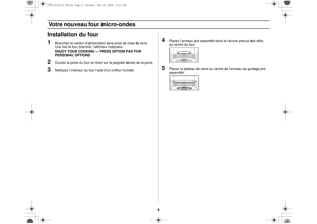 Whirlpool UMV2186AA owner manual Votre nouveau four à micro-ondes Installation du four 