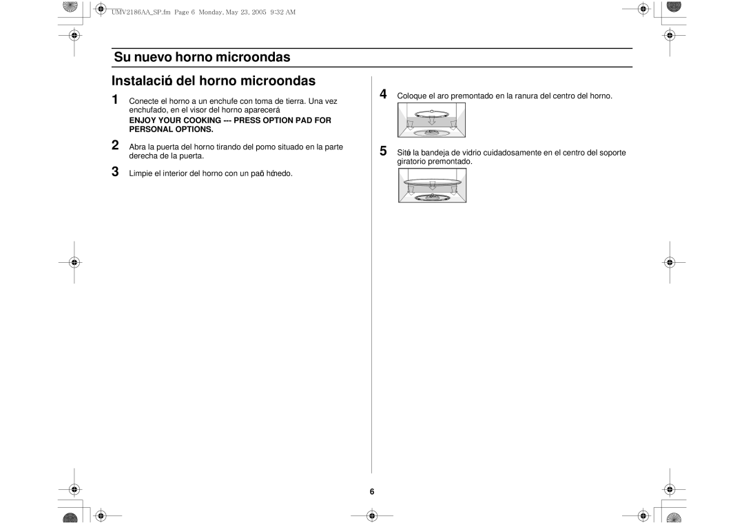 Whirlpool UMV2186AA owner manual Su nuevo horno microondas Instalación del horno microondas 