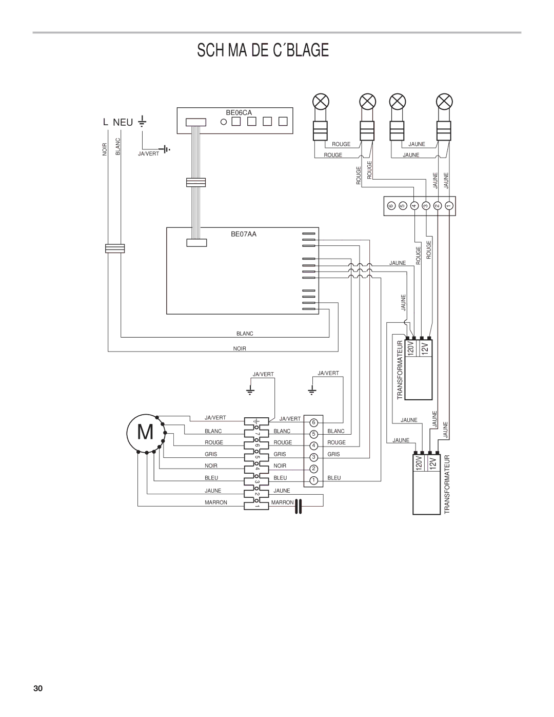 Whirlpool Ventilation Hood installation instructions Schéma DE Câblage, Neu 