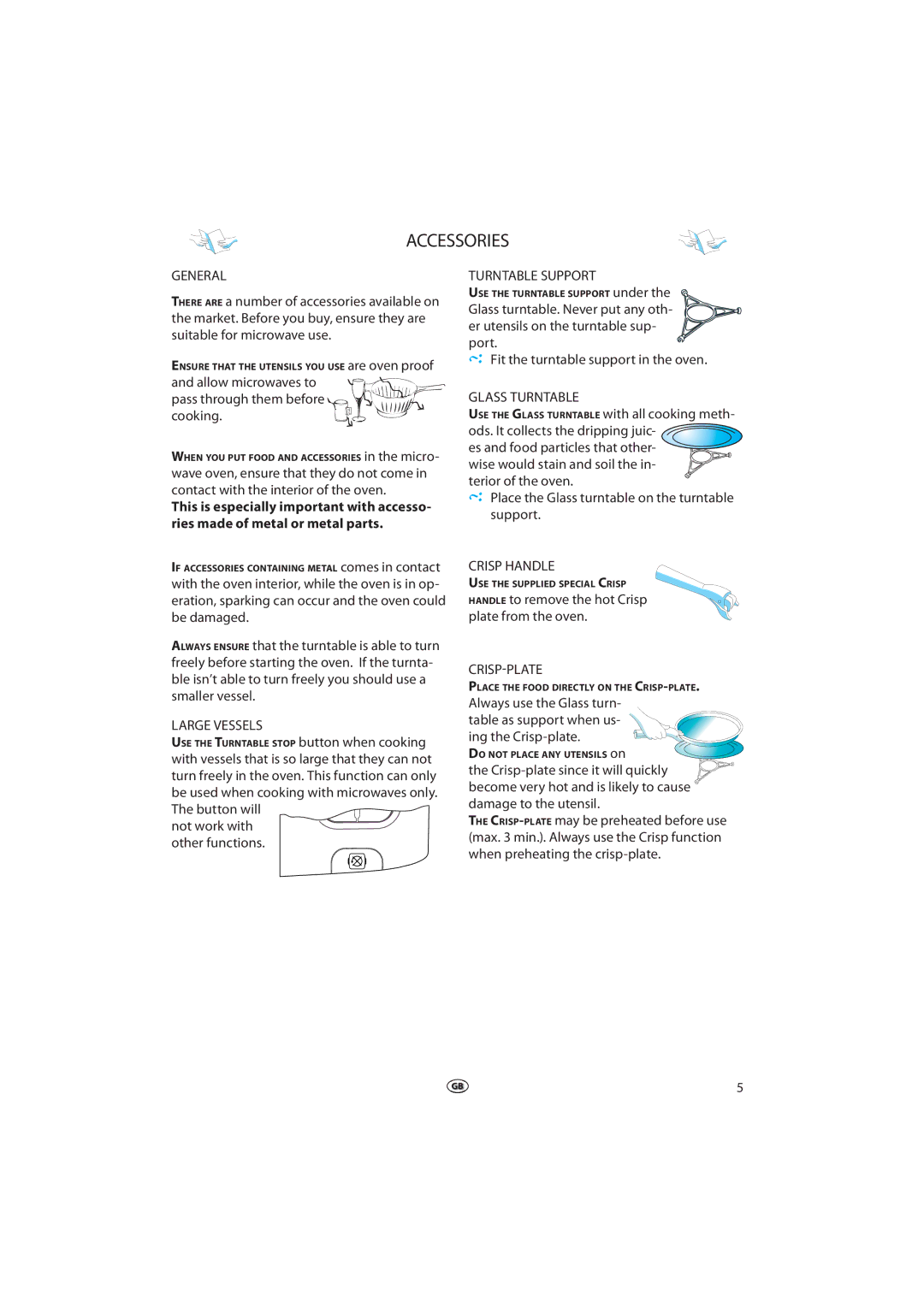 Whirlpool VT 265 manual Accessories 