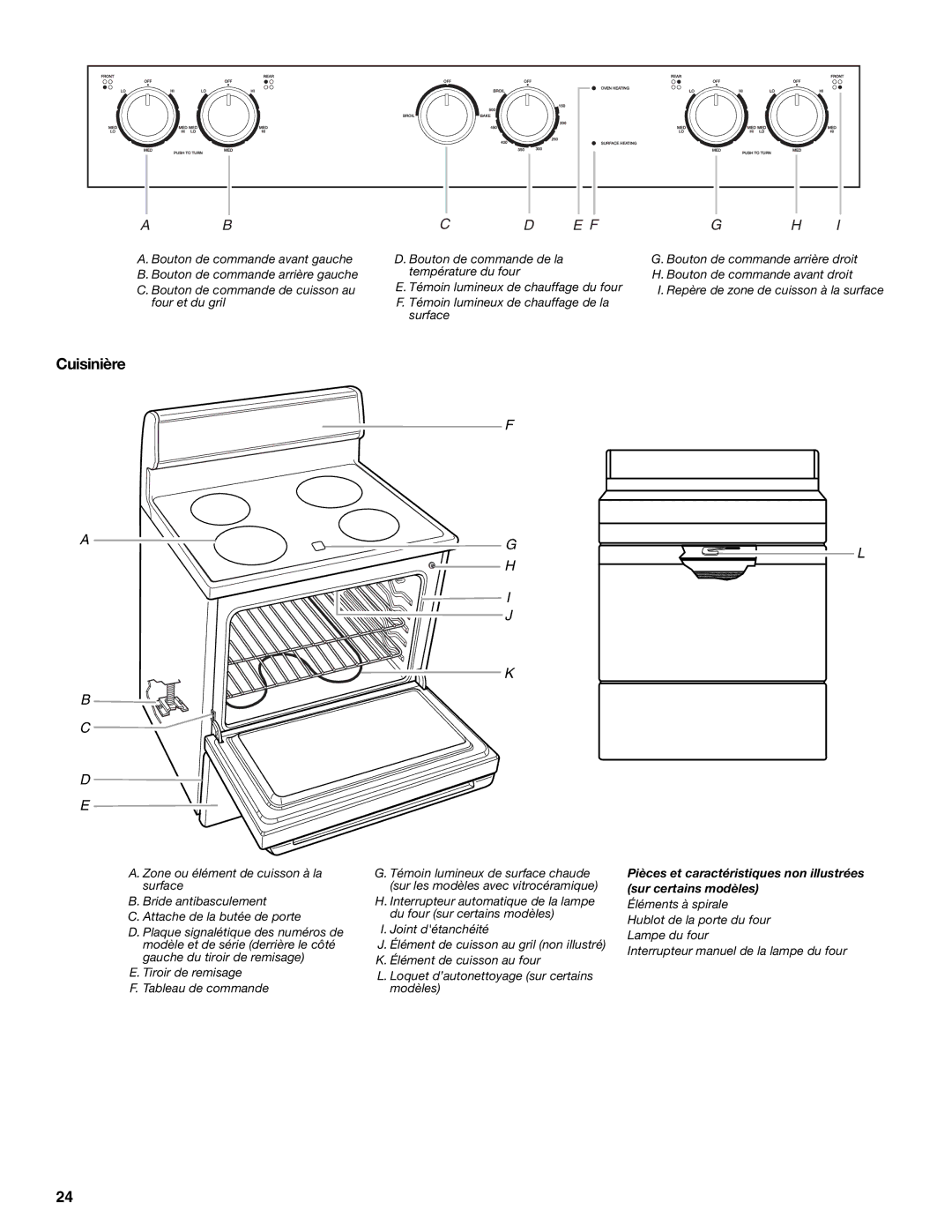 Whirlpool W10017750B2 manual Cuisinière 