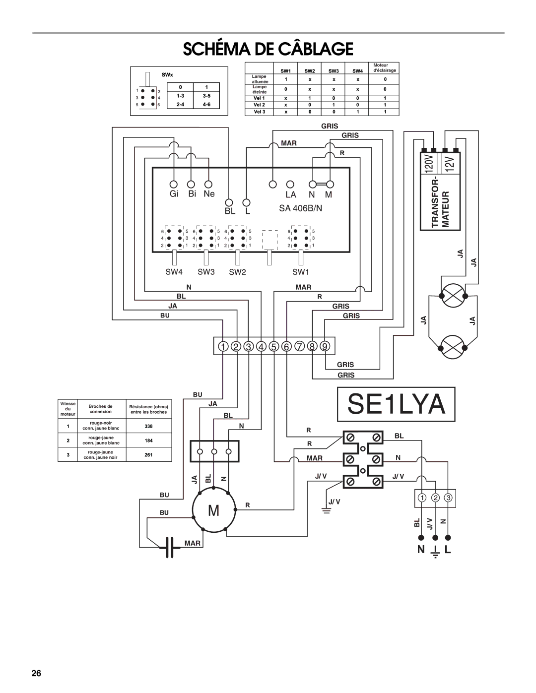 Whirlpool W10029770A installation instructions Schéma DE Câblage, Transfor Mateur 