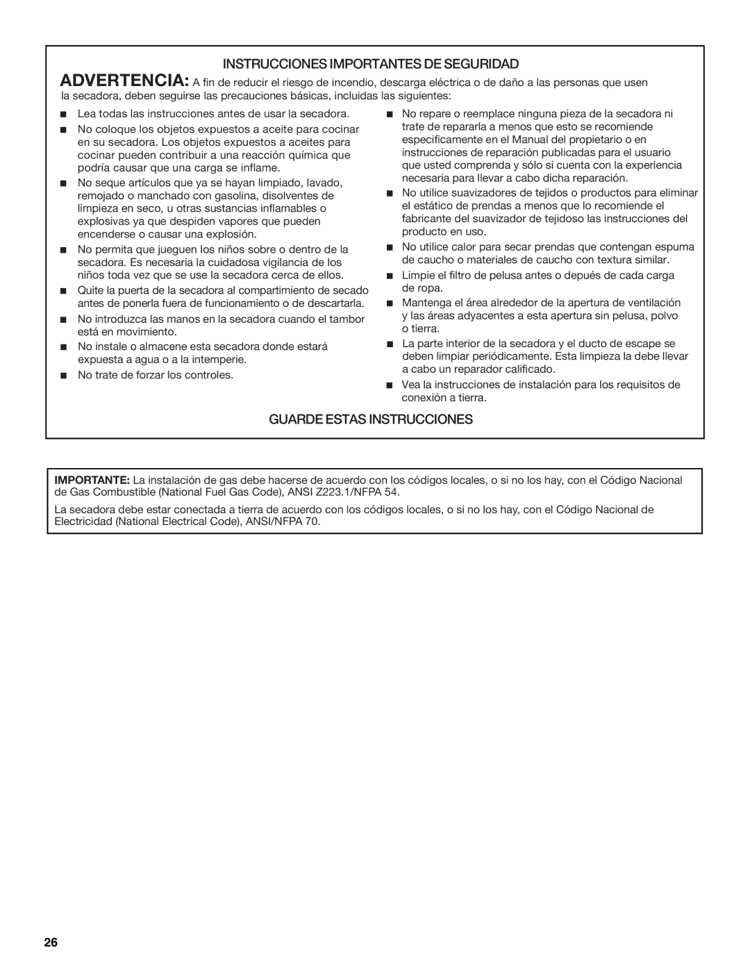 Whirlpool W10054080A manual Instrucciones Importantes DE Seguridad 