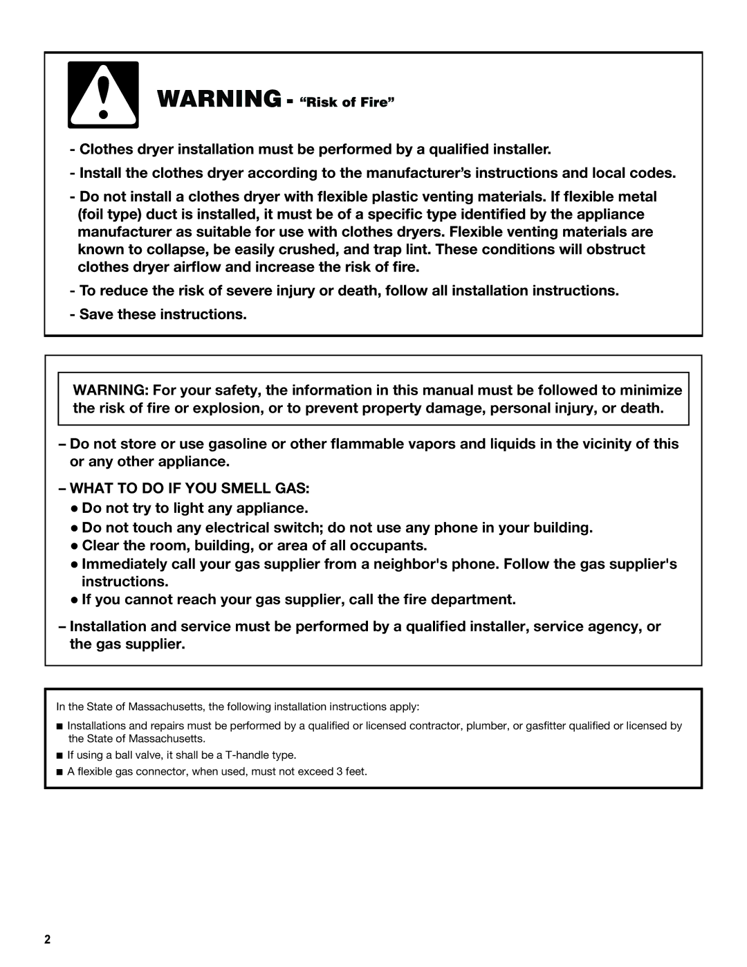 Whirlpool W10100920C specifications What to do if YOU Smell GAS 