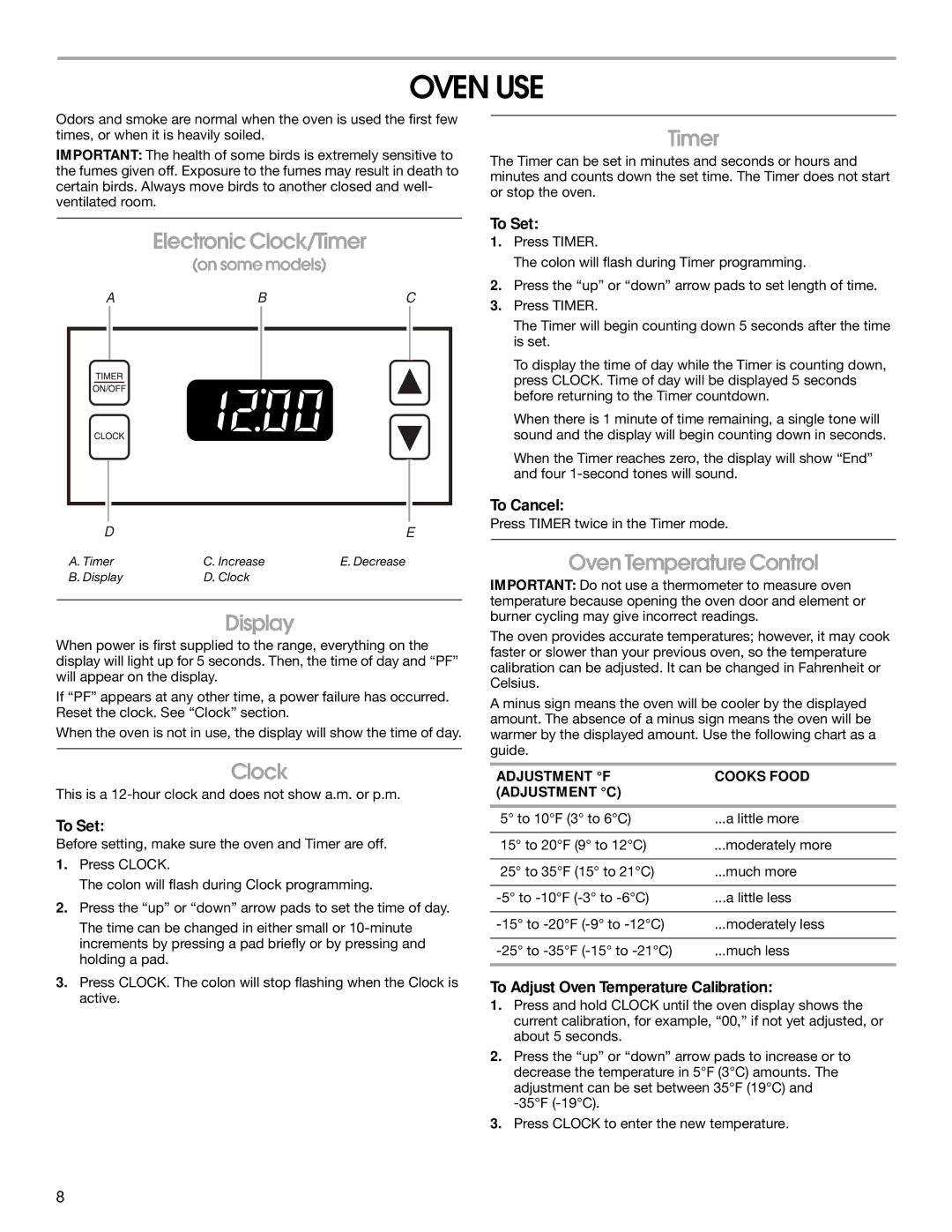 Whirlpool W10120513A manual Oven USE 