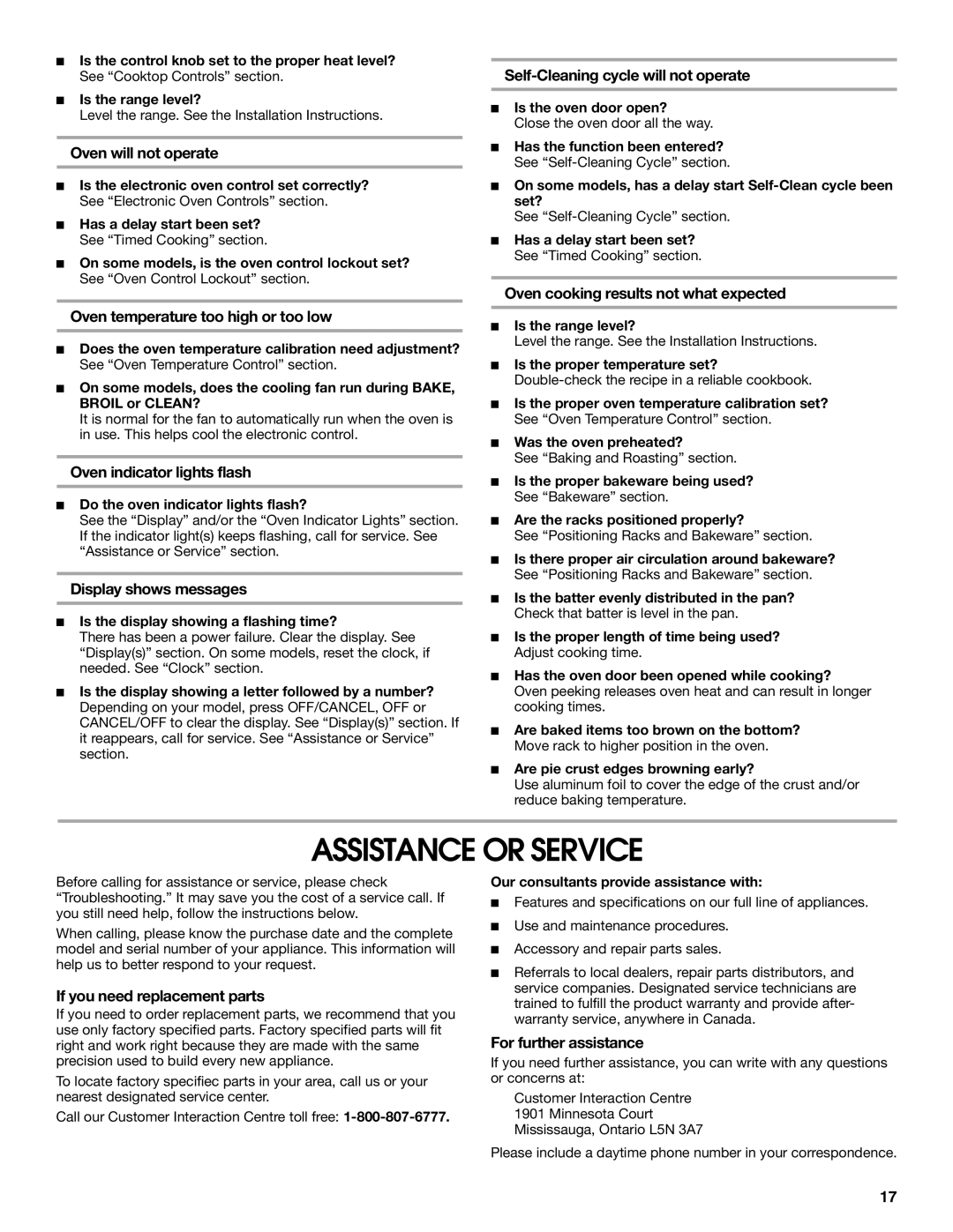 Whirlpool W10120516A manual Assistance or Service 