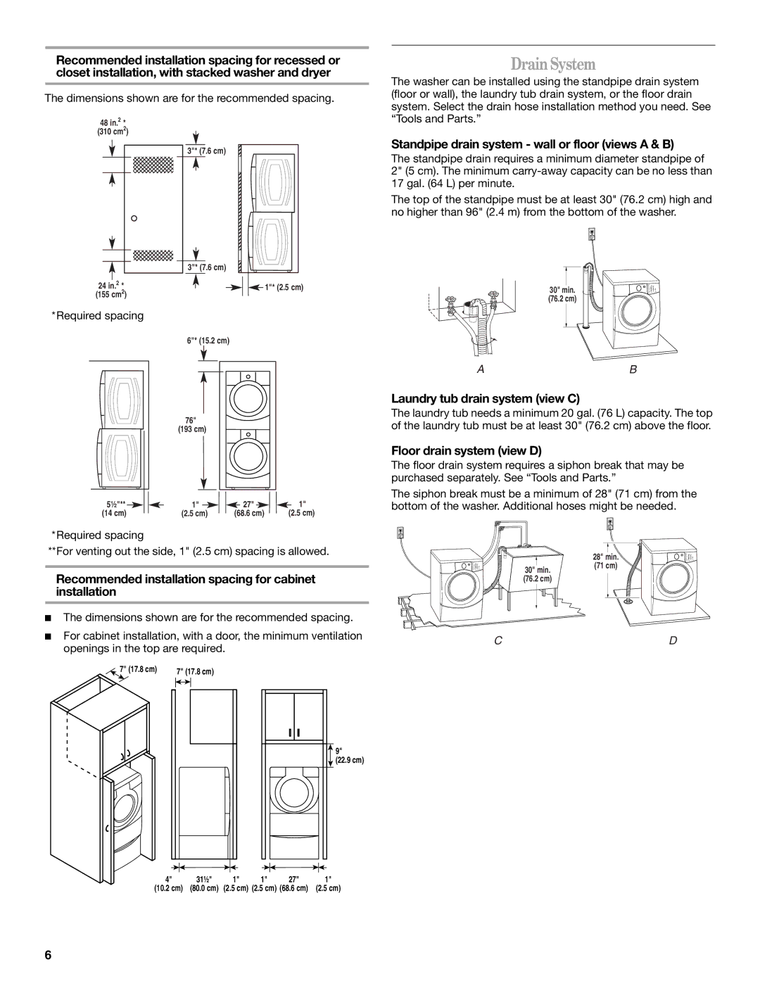 Whirlpool W10158200A manual DrainSystem 