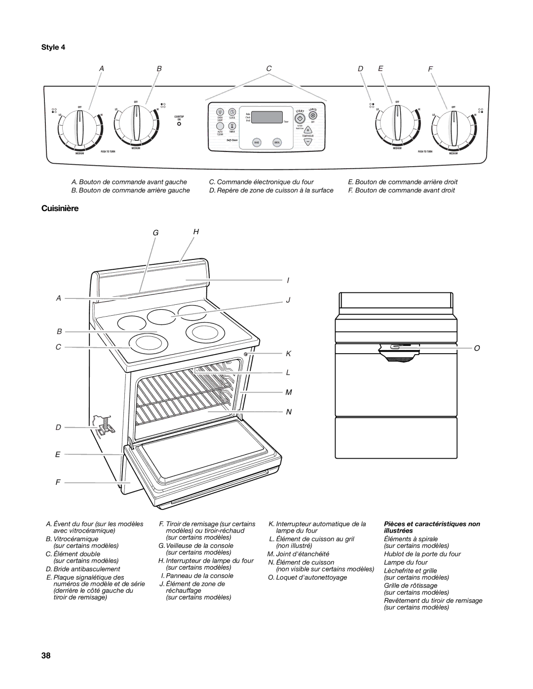 Whirlpool W10162205A manual Cuisinière, Illustrées 