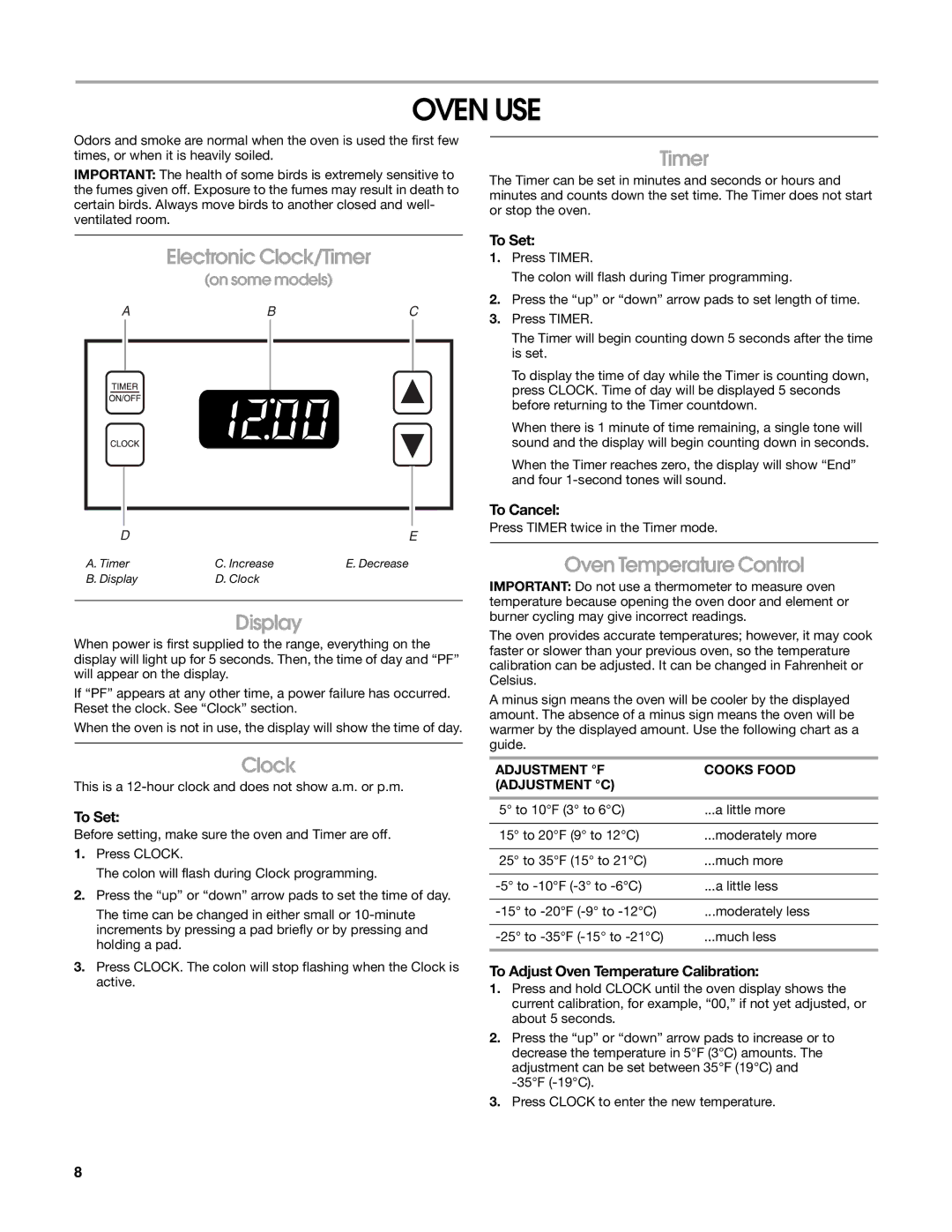 Whirlpool W10162215A manual Oven USE 