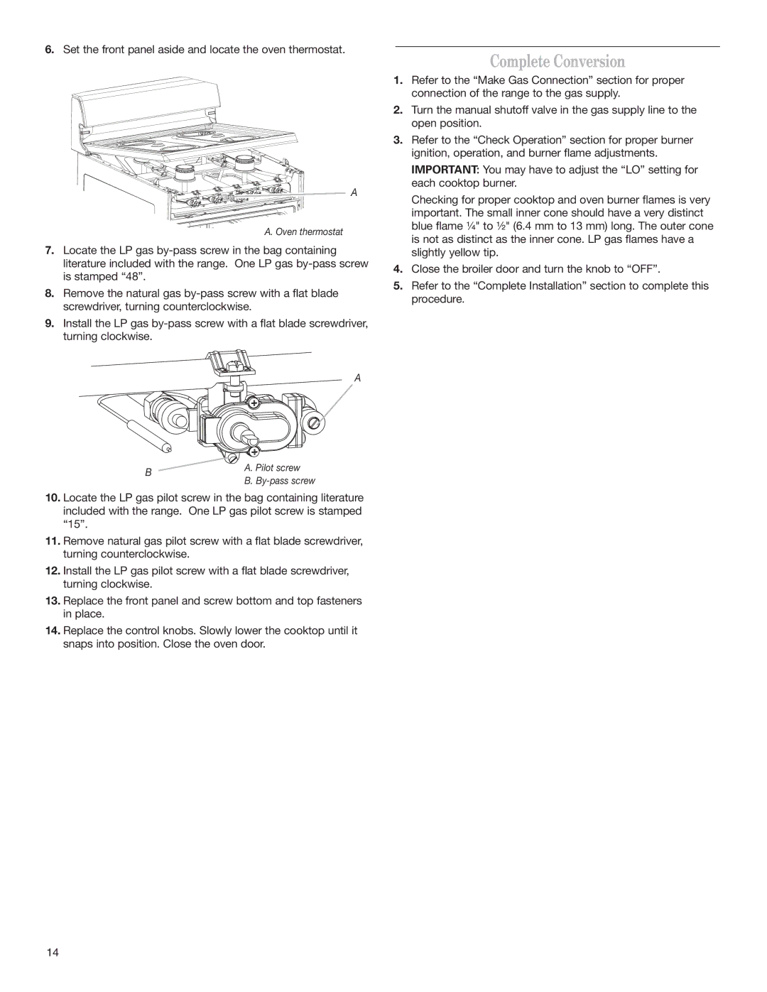 Whirlpool W10173324B installation instructions Complete Conversion 