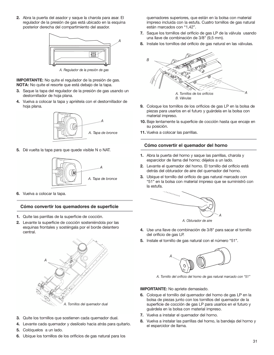 Whirlpool W10173324B installation instructions Tapa de bronce 