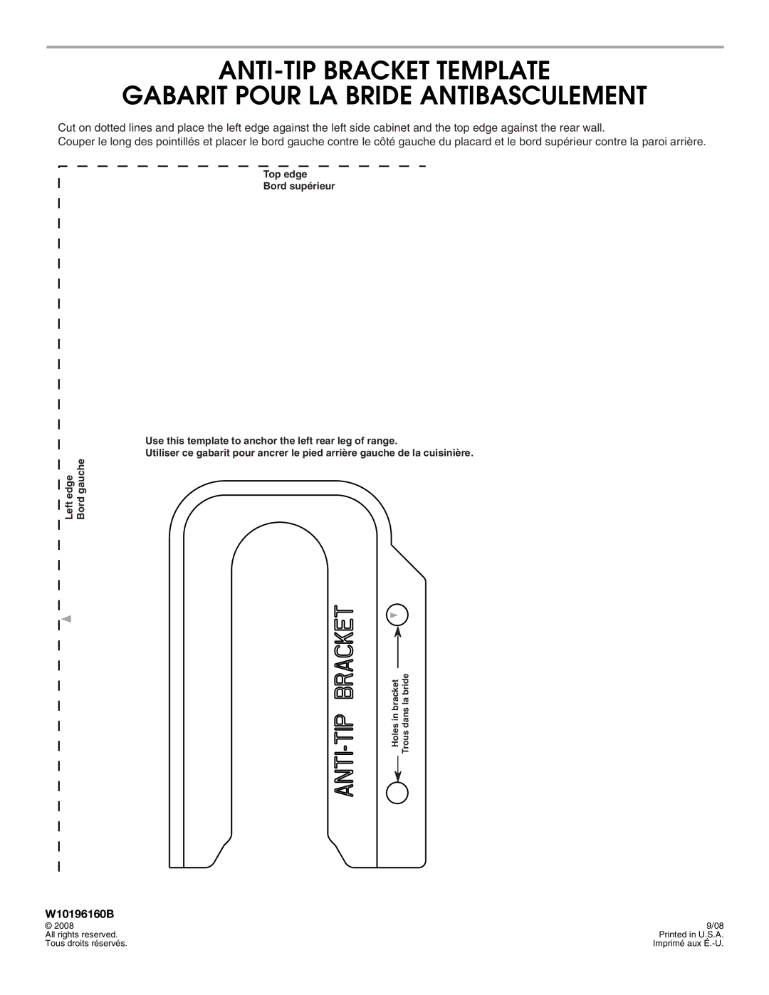 Whirlpool W10196160B installation instructions 