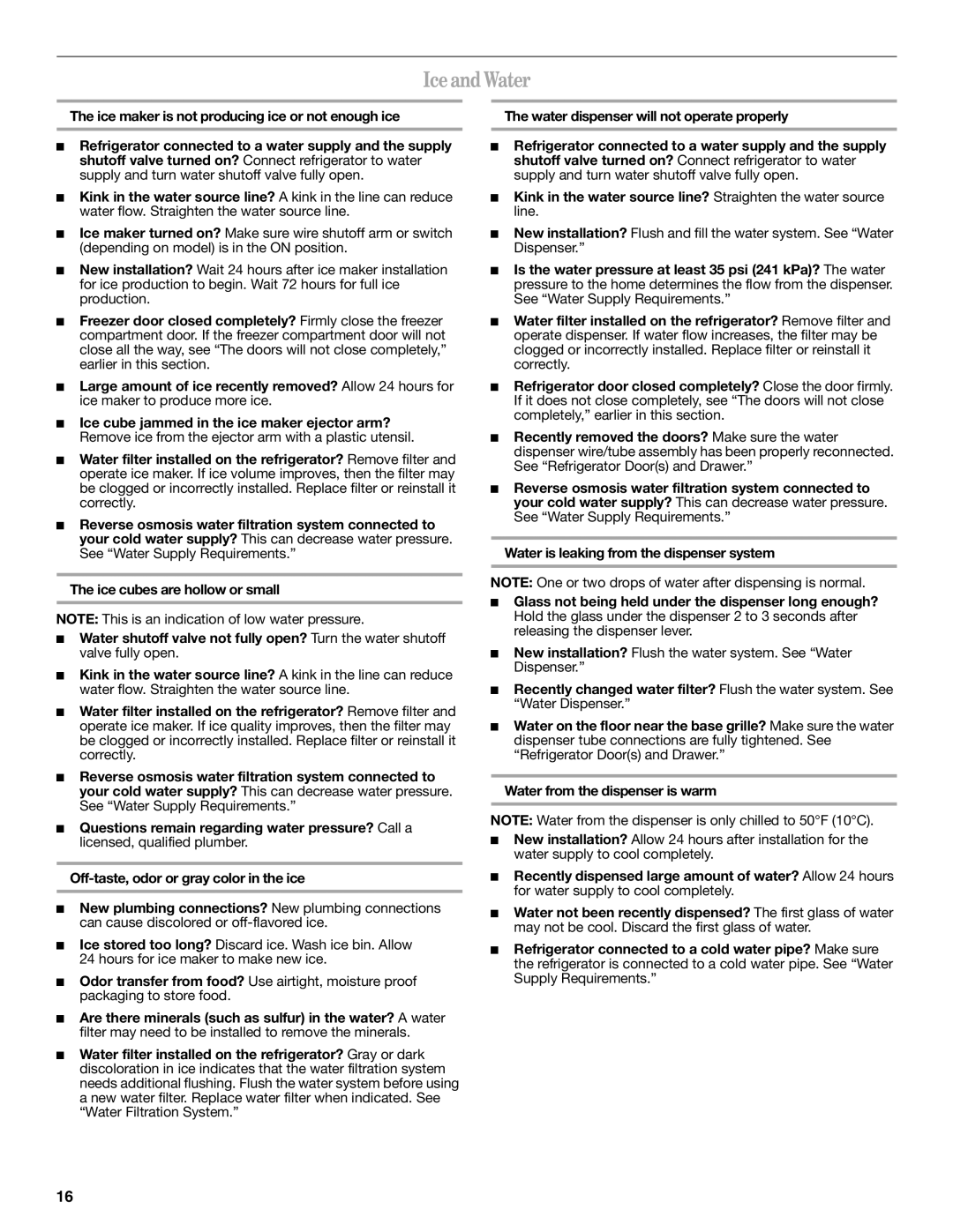 Whirlpool W10208432A, W10208431A installation instructions Ice and Water 