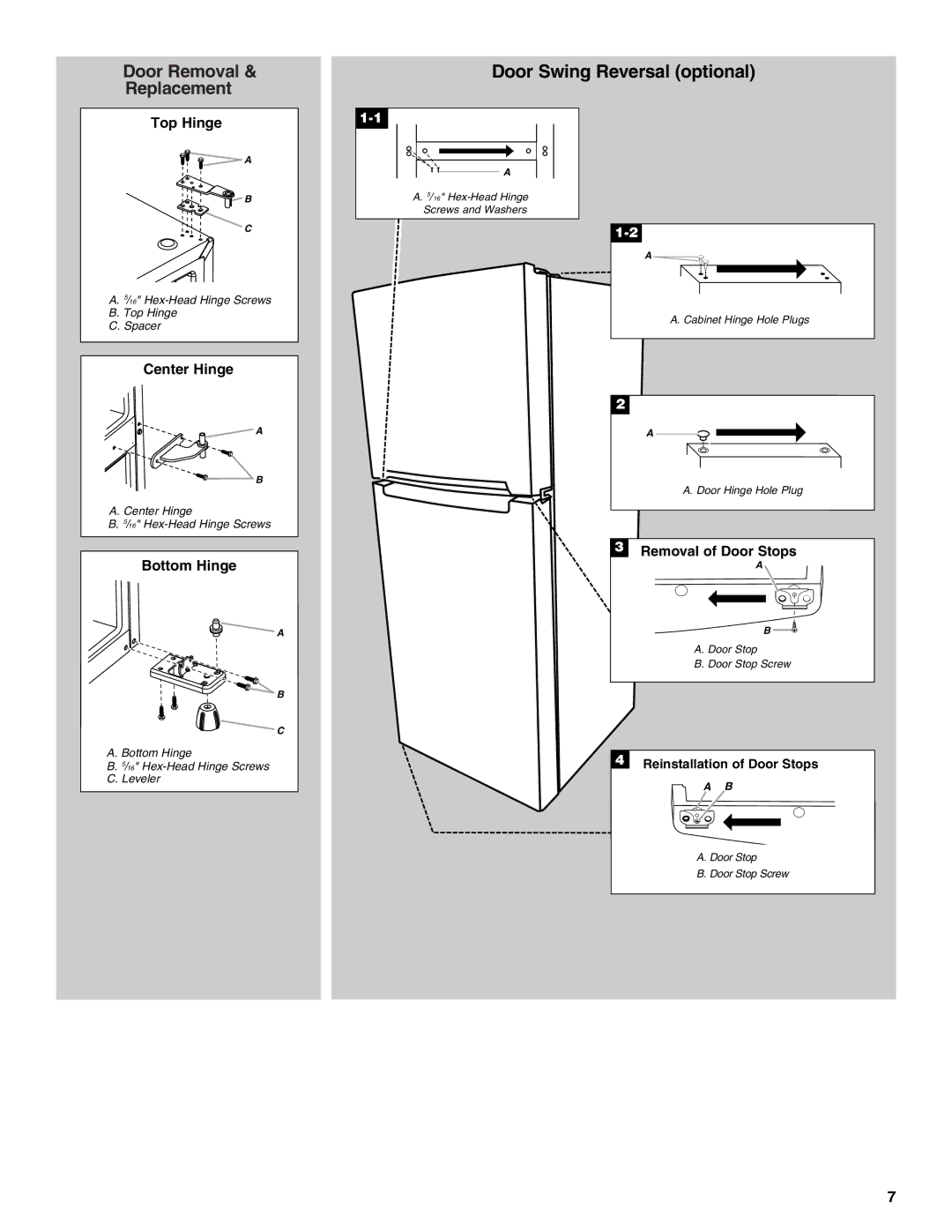 Whirlpool W10475403A installation instructions Door Swing Reversal optional 