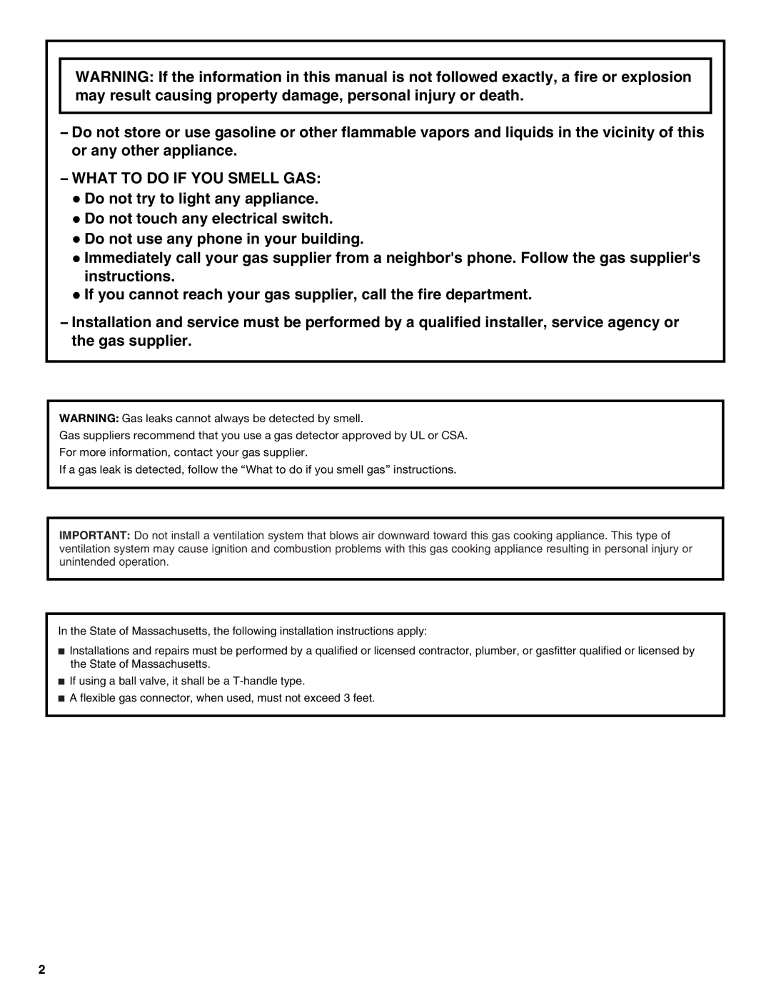 Whirlpool W10526974A installation instructions What to do if YOU Smell GAS 