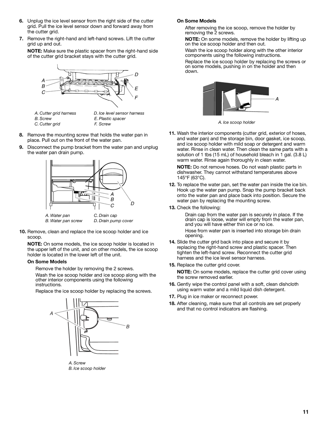 Whirlpool W10541636A important safety instructions On Some Models 