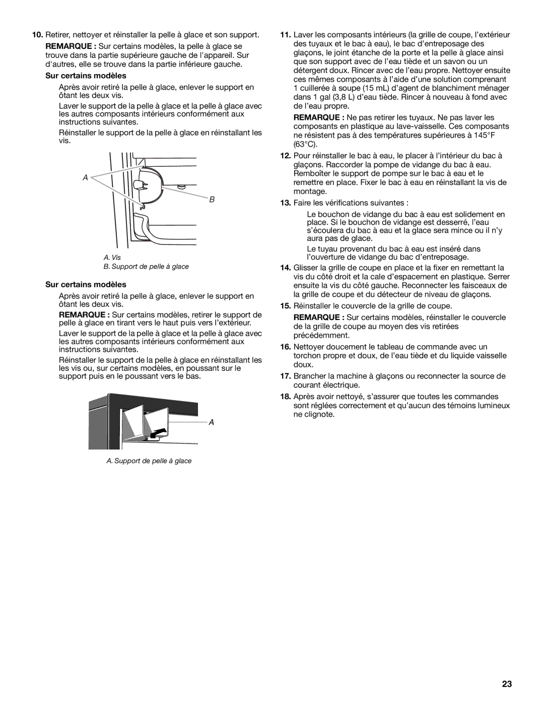 Whirlpool W10541636A important safety instructions Sur certains modèles 