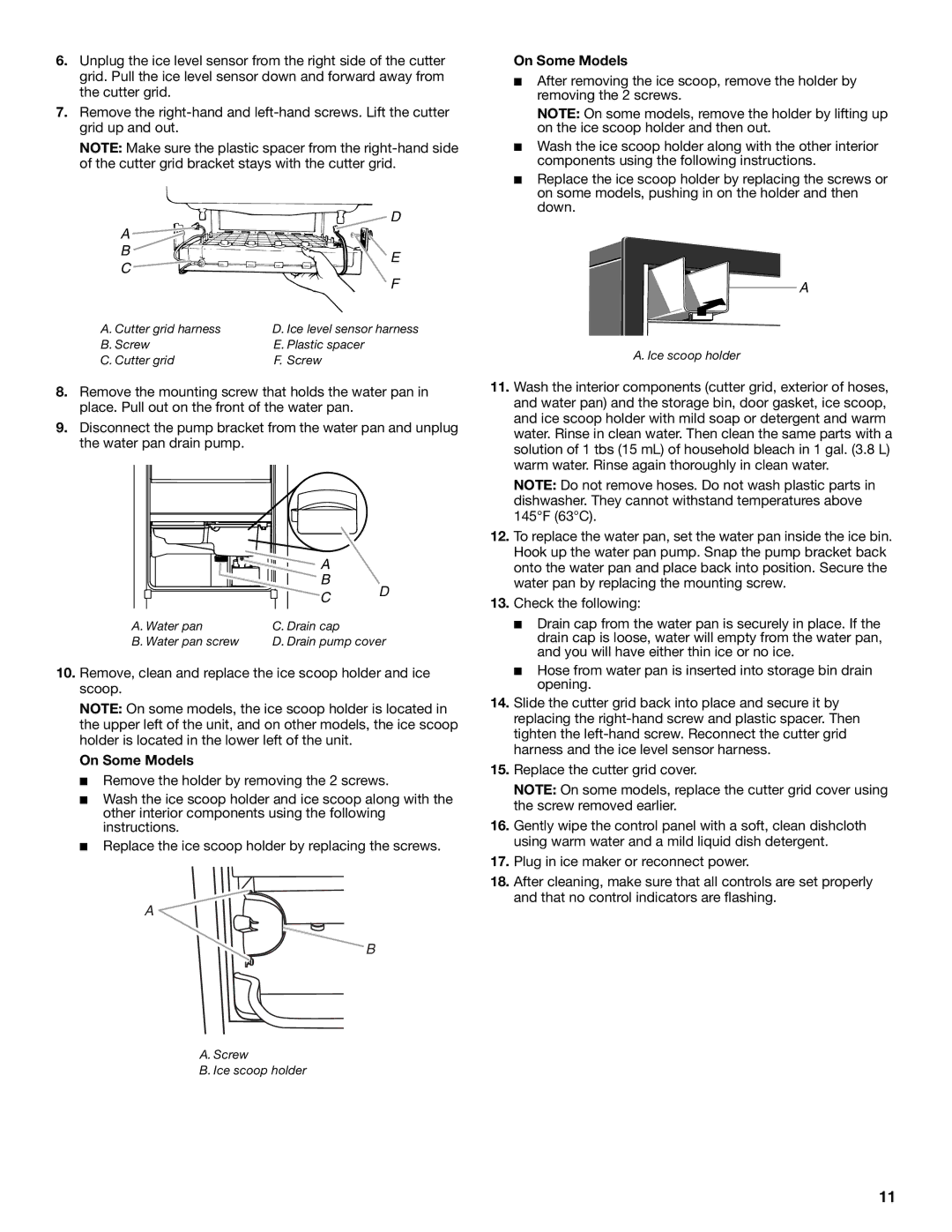 Whirlpool W10541636B important safety instructions On Some Models 