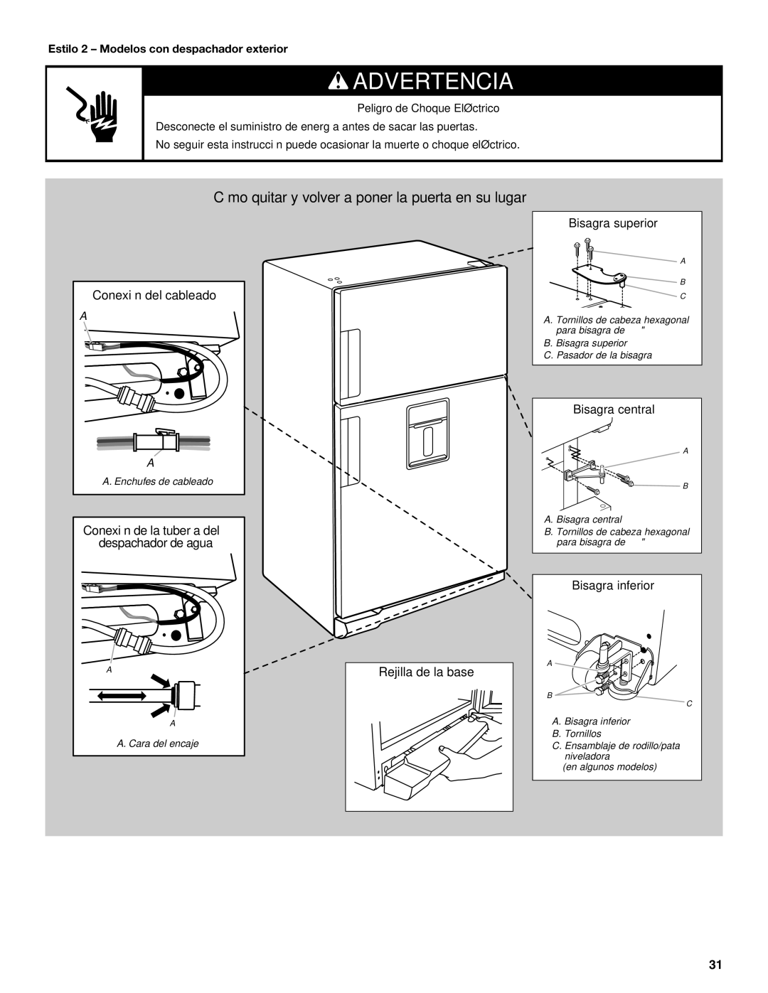 Whirlpool W10551728A installation instructions Conexión del cableado 