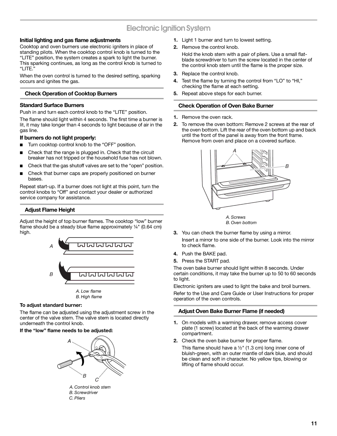 Whirlpool W10553363A installation instructions Electronic Ignition System 