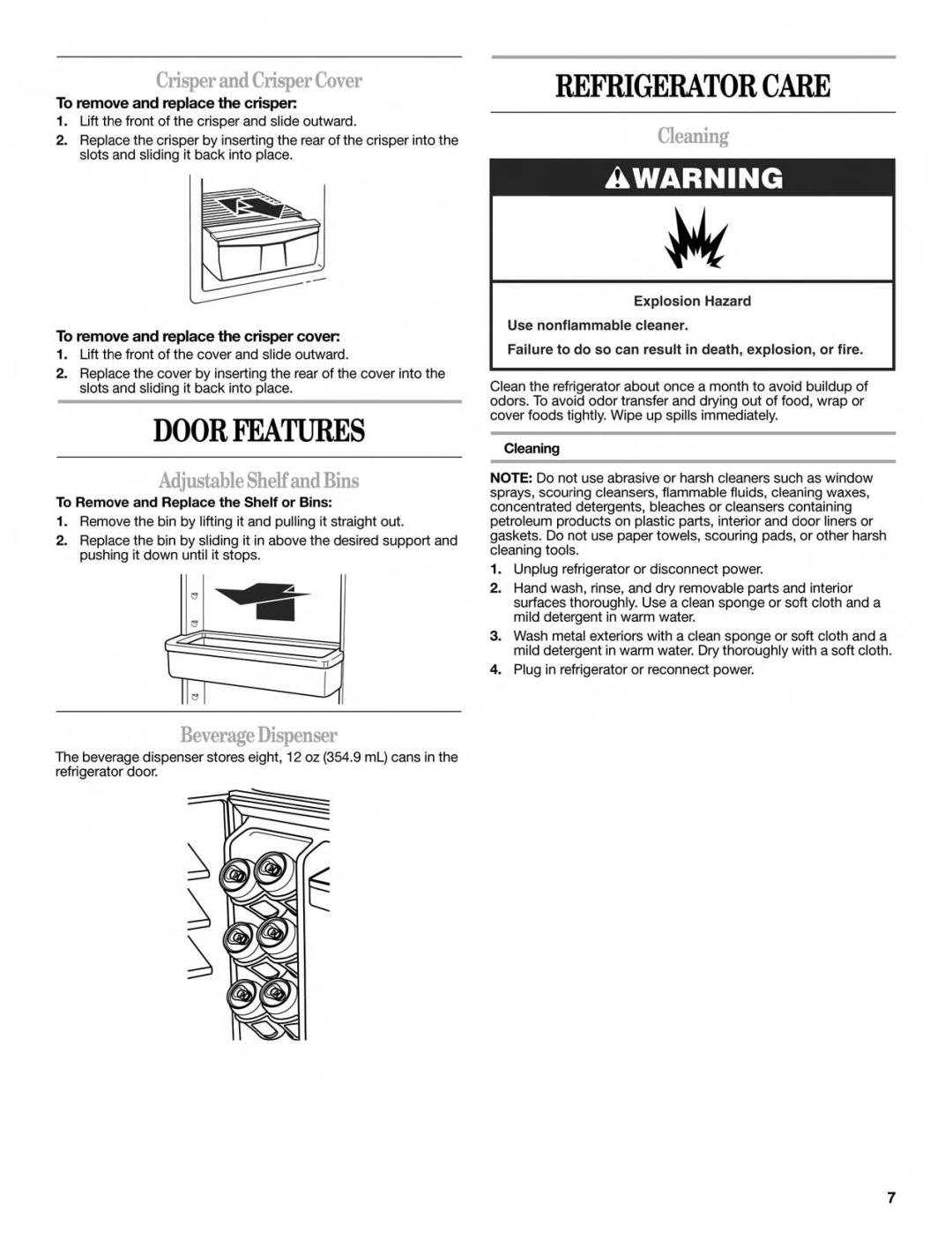 Whirlpool WAR449W manual 