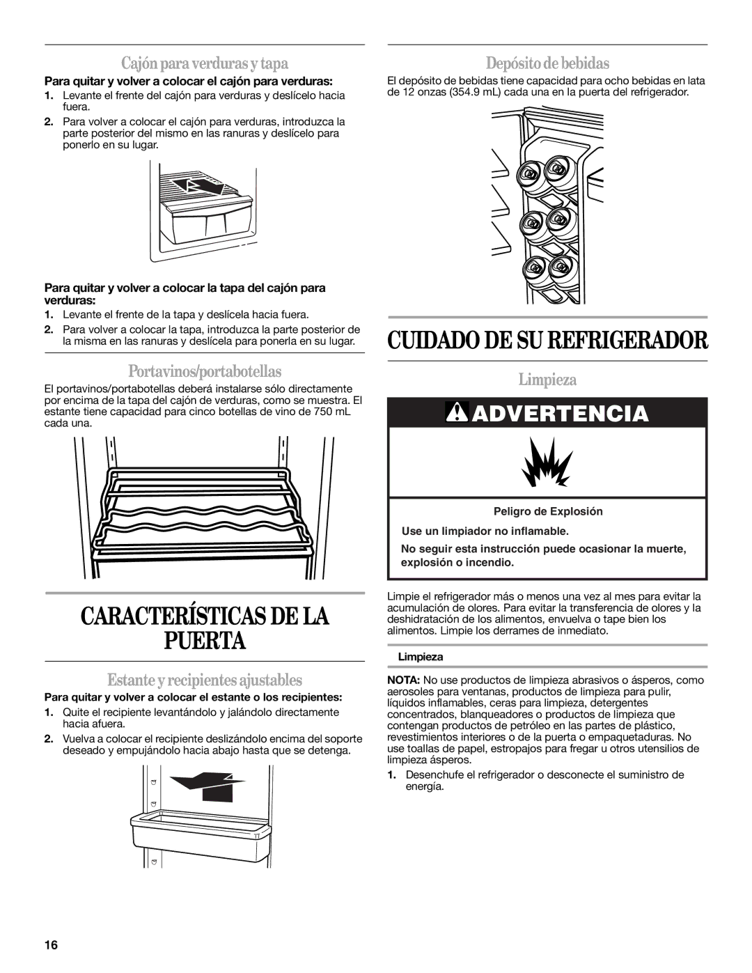 Whirlpool WAR488BSL manual Puerta 